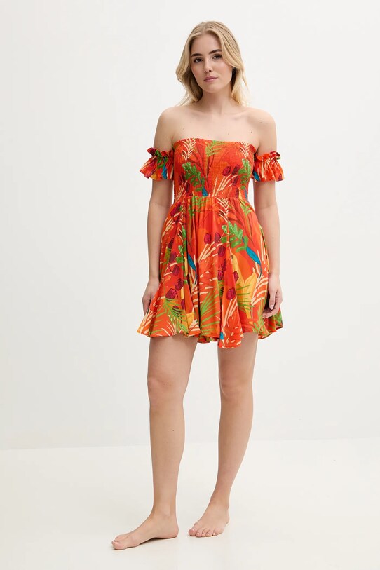 Φόρεμα παραλίας Desigual BAHAMAS DRESS 25SWMW10 πορτοκαλί SS25