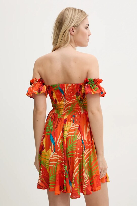Ρούχα Φόρεμα παραλίας Desigual BAHAMAS DRESS 25SWMW10 πορτοκαλί