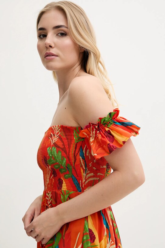 Φόρεμα παραλίας Desigual BAHAMAS DRESS πορτοκαλί 25SWMW10