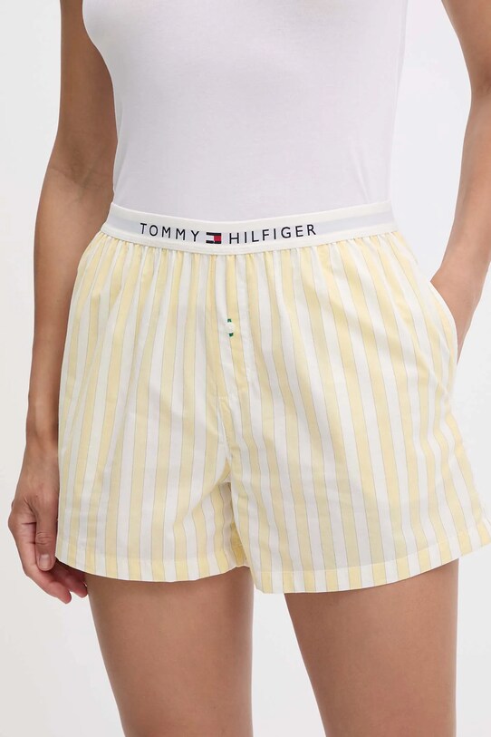 Βαμβακερό σορτσάκι Tommy Hilfiger βαμβάκι κίτρινο UW0UW05765