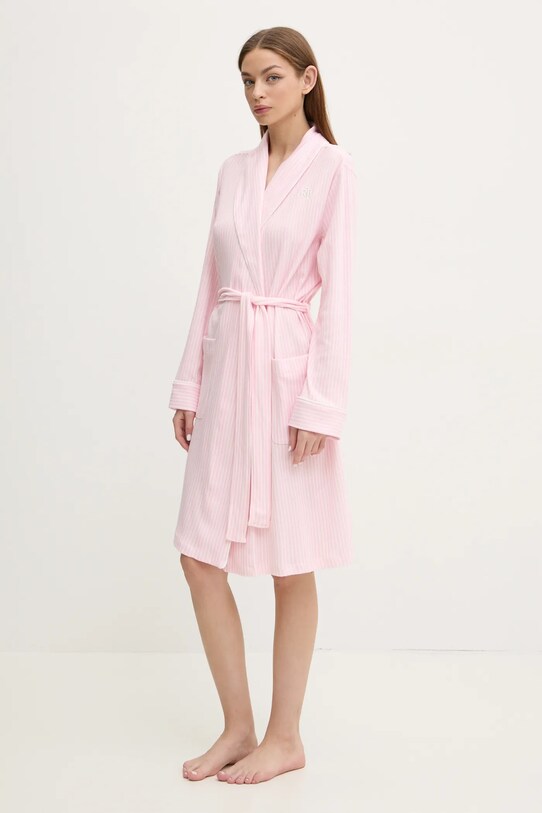 Ρόμπα Lauren Ralph Lauren πλεκτό ύφασμα ροζ ILN42409