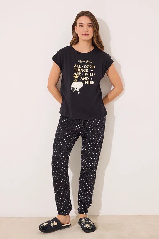 Βαμβακερές πιτζάμες women'secret βαμβάκι μαύρο 3139872