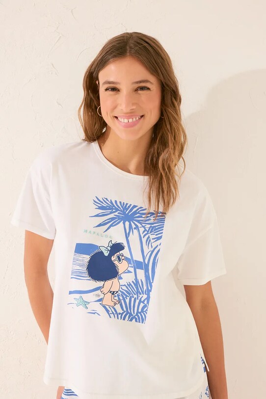 Βαμβακερές πιτζάμες women'secret 3139913 λευκό SS25