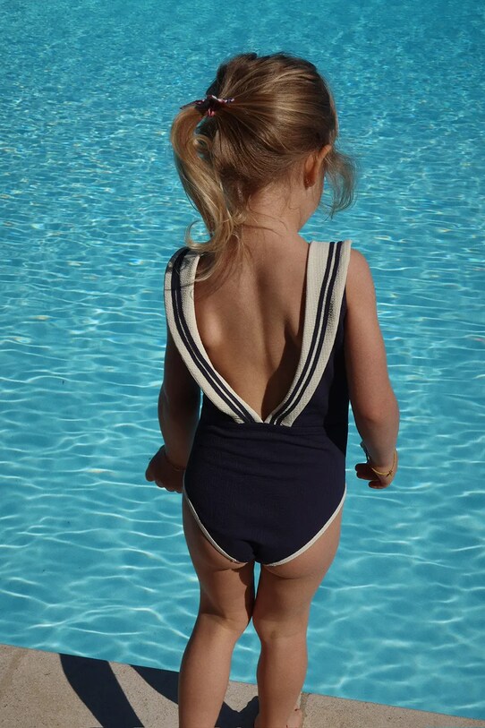 Ολόσωμο παιδικό μαγιό Konges Sløjd SAILOR SWIMSUIT μαλακό σκούρο μπλε KS102632