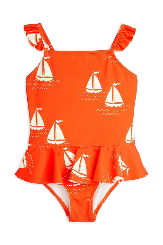 Ολόσωμο παιδικό μαγιό Mini Rodini Sailing boats μαλακό πορτοκαλί 2528010042