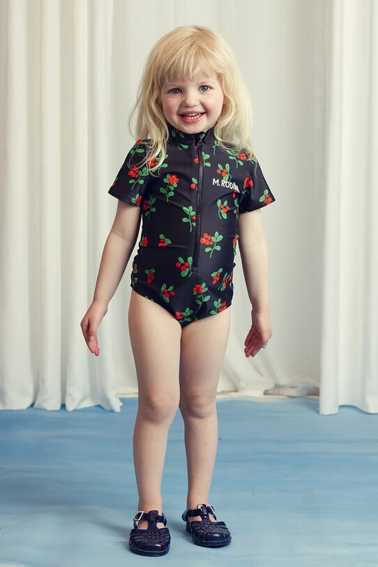 Ολόσωμο παιδικό μαγιό Mini Rodini Lingonberries μαλακό μαύρο 2528010299