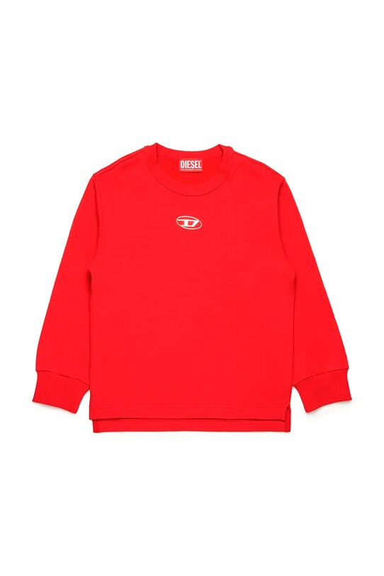 Παιδική βαμβακερή μπλούζα Diesel SMACSISOD OVER SWEAT-SHIRT βαμβάκι κόκκινο J02024