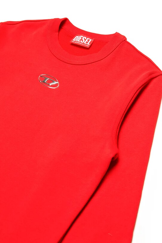 Αγορίστικα Παιδική βαμβακερή μπλούζα Diesel SMACSISOD OVER SWEAT-SHIRT J02024 κόκκινο