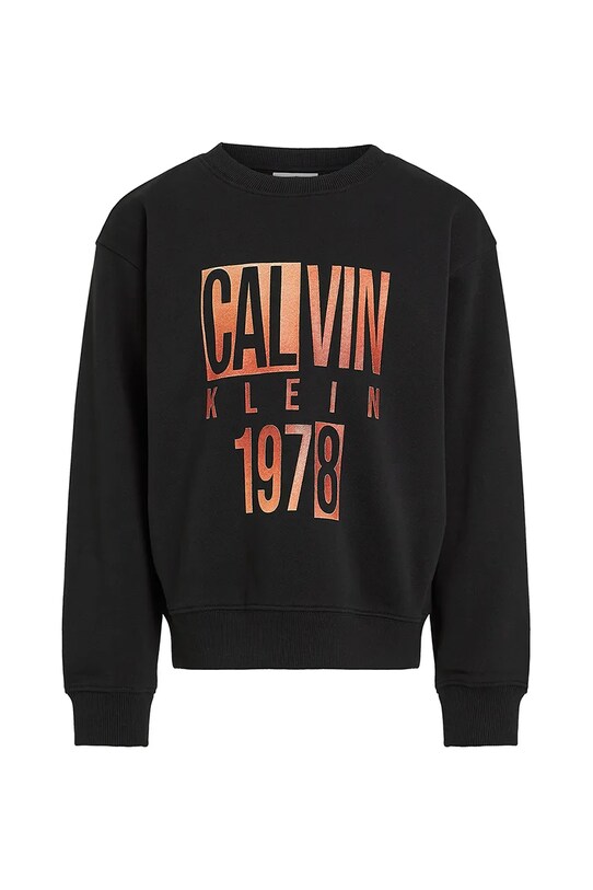 Παιδική βαμβακερή μπλούζα Calvin Klein Jeans IB0IB02463.PPYA μαύρο SS25