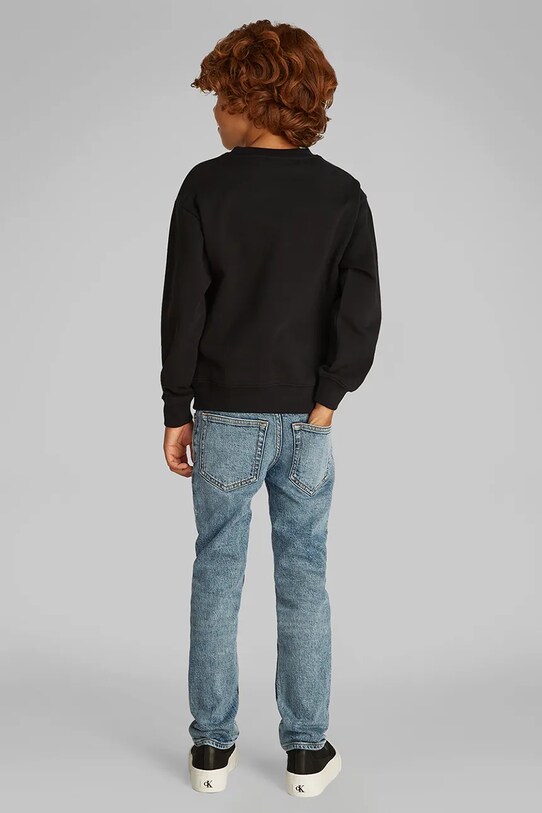 Παιδική βαμβακερή μπλούζα Calvin Klein Jeans μαύρο IB0IB02463.PPYA
