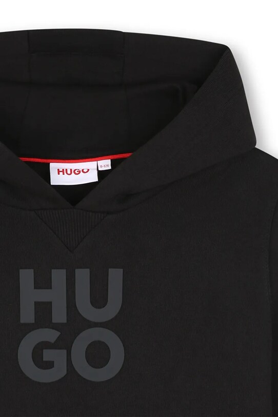 Αγορίστικα Παιδική βαμβακερή μπλούζα HUGO G00349.162.174 μαύρο