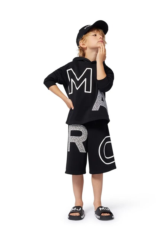 Παιδική μπλούζα Marc Jacobs με κουκούλα μαύρο W60431.114.150