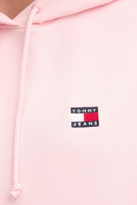 Βαμβακερή μπλούζα Tommy Jeans ροζ DW0DW19414