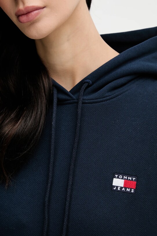 Βαμβακερή μπλούζα Tommy Jeans σκούρο μπλε DW0DW19414