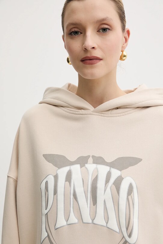 Βαμβακερή μπλούζα Pinko μπεζ 104623.A2CU