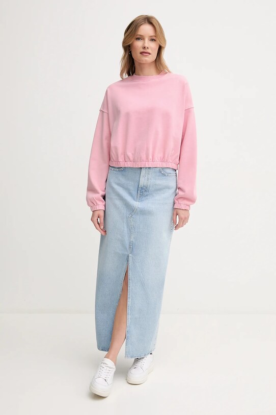 Βαμβακερή μπλούζα United Colors of Benetton 39BLD109O ροζ SS25