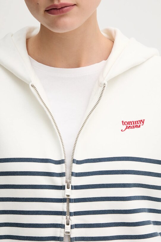 Βαμβακερή μπλούζα Tommy Jeans λευκό DW0DW20303