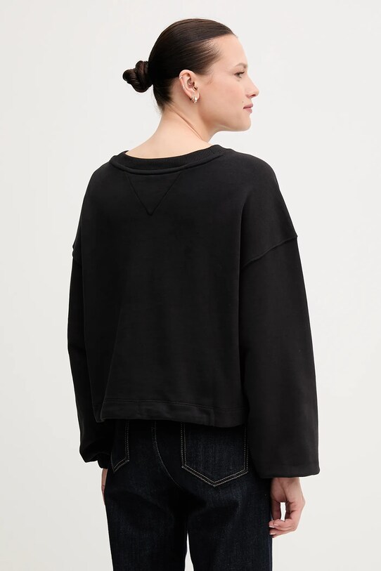 Βαμβακερή μπλούζα Tommy Jeans DW0DW21344 μαύρο SS25