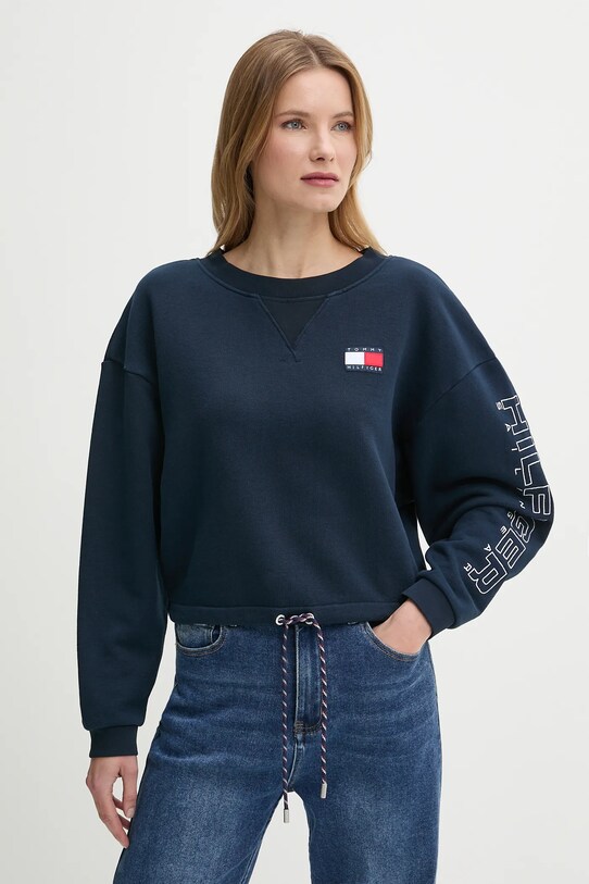 Βαμβακερή μπλούζα Tommy Hilfiger SAILING χωρίς κουκούλα σκούρο μπλε WW0WW46764