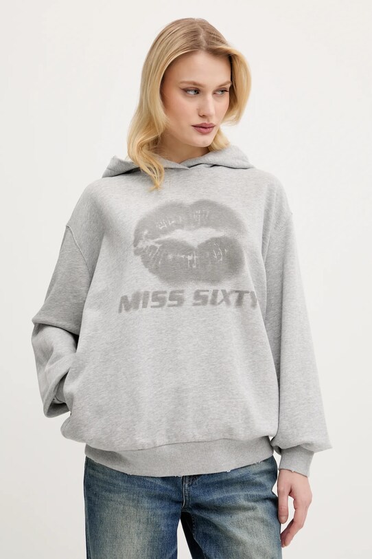 Βαμβακερή μπλούζα Miss Sixty στάμπα γκρί 6S1TJ59900