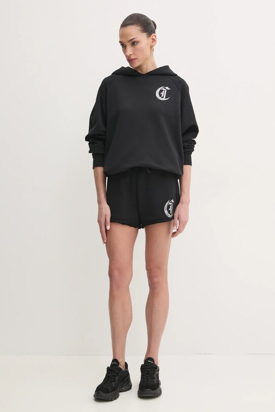Βαμβακερή μπλούζα Just Cavalli 78PAIE08.CF100 μαύρο SS25