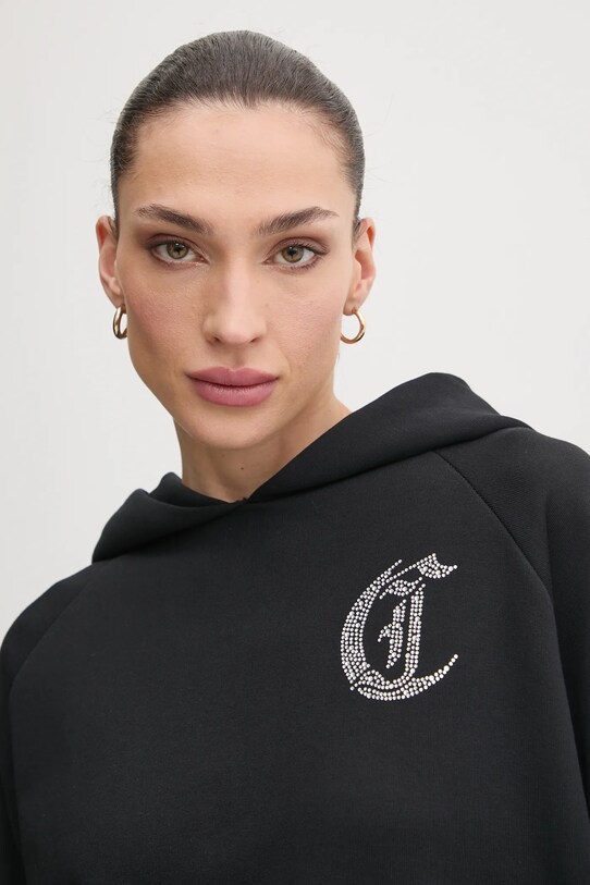 Βαμβακερή μπλούζα Just Cavalli μαύρο 78PAIE08.CF100