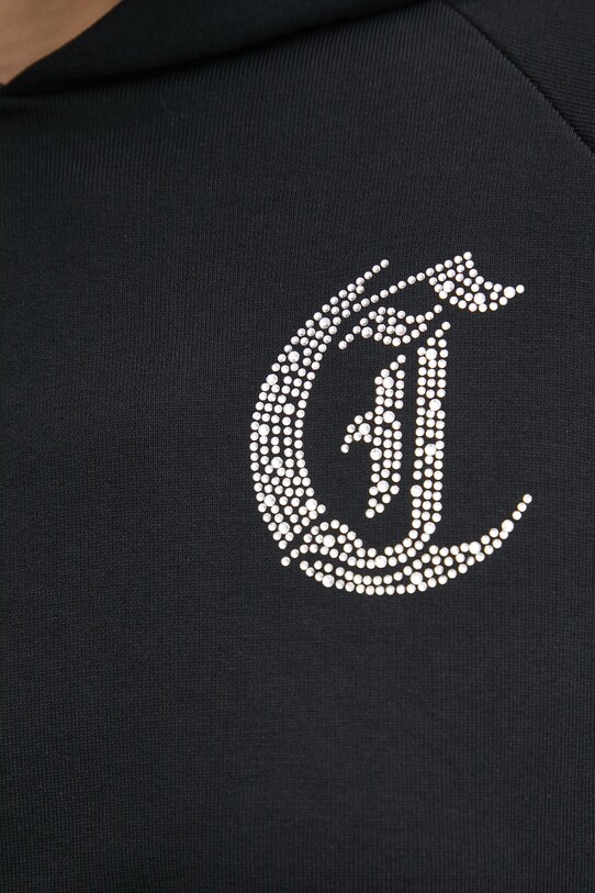 Βαμβακερή μπλούζα Just Cavalli 78PAIE08.CF100 μαύρο