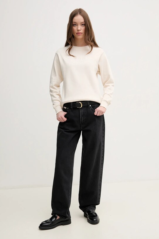 Βαμβακερή μπλούζα Pedro del Hierro 8629653 μπεζ SS25