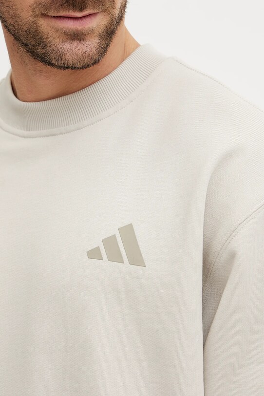 Βαμβακερή μπλούζα adidas x Mercedes JW3091 μπεζ