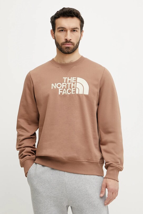 Μπλούζα The North Face Drew Peak με κουκούλα καφέ NF0A89EKAR41