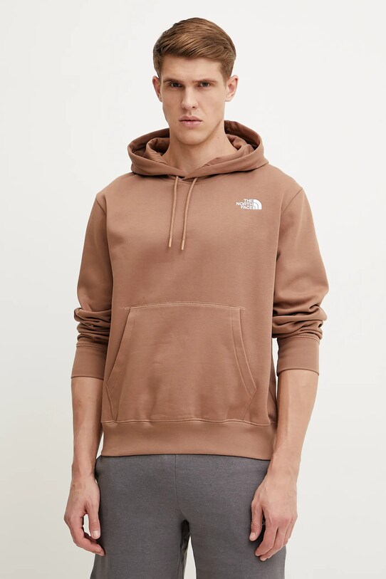 Μπλούζα The North Face Essential με κουκούλα καφέ NF0A89ES6IH1