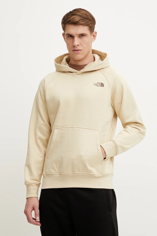 Μπλούζα The North Face Raglan Redbox με κουκούλα μπεζ NF0A89F9B2O1