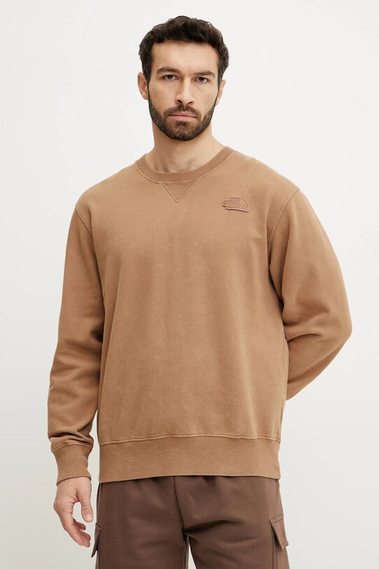 Βαμβακερή μπλούζα The North Face Nature Relaxed βαμβάκι καφέ NF0A8BW06IH1