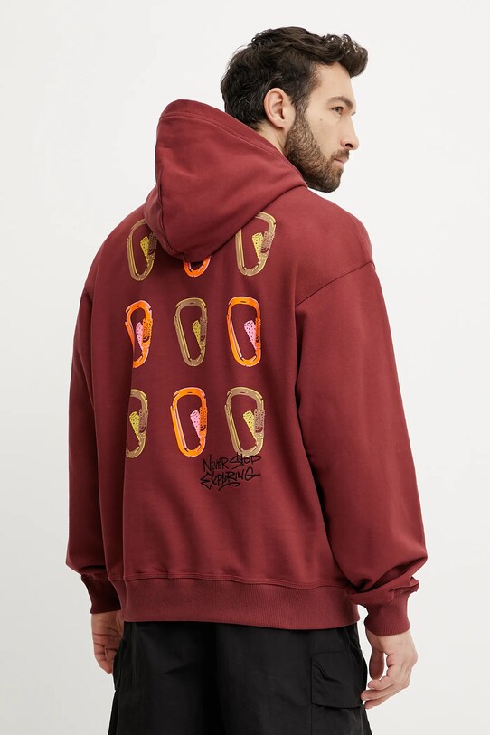 Βαμβακερή μπλούζα The North Face Nuptse Oversized στάμπα κόκκινο NF0A8C3V0VO1