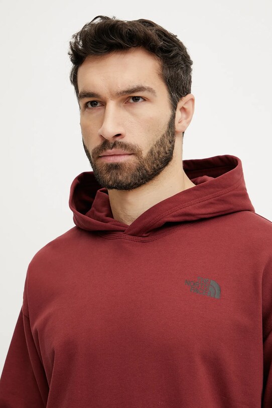 Βαμβακερή μπλούζα The North Face Nuptse Oversized κόκκινο NF0A8C3V0VO1