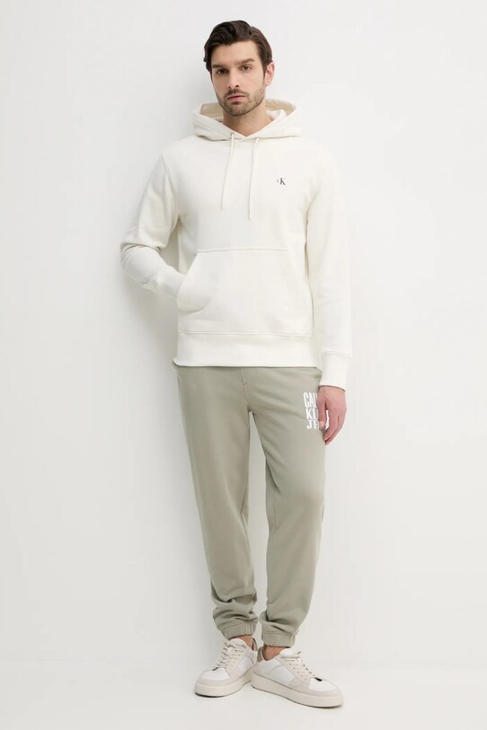 Βαμβακερή μπλούζα Calvin Klein Jeans J30J327526 μπεζ SS25