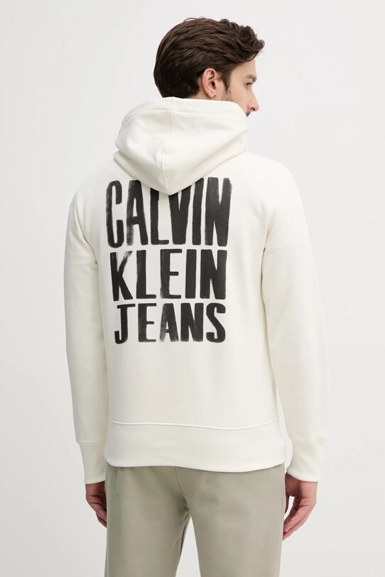 Ρούχα Βαμβακερή μπλούζα Calvin Klein Jeans J30J327526 μπεζ