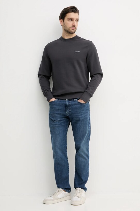 Βαμβακερή μπλούζα Calvin Klein Jeans J30J327530 γκρί SS25