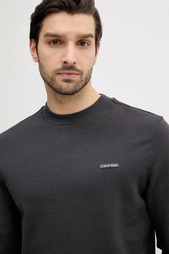 Βαμβακερή μπλούζα Calvin Klein Jeans γκρί J30J327530