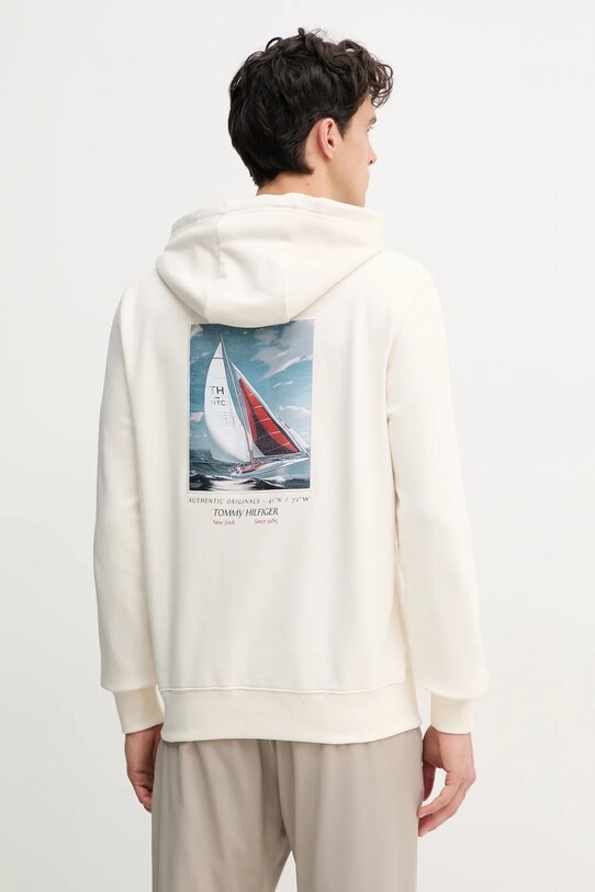 Ρούχα Βαμβακερή μπλούζα Tommy Hilfiger MW0MW39151 μπεζ