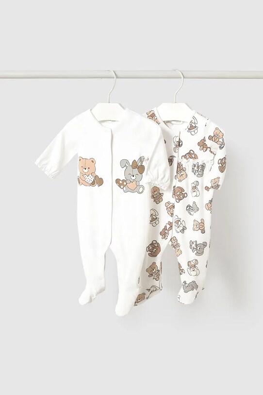 Φόρμες με φουφούλα μωρού Mayoral Newborn 2-pack Βρεφικό προϊόν λευκό 1750.2B.Newborn.PPYH