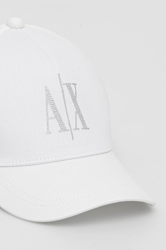 Βαμβακερό καπέλο του μπέιζμπολ Armani Exchange XW000957.AF13846.NOS λευκό