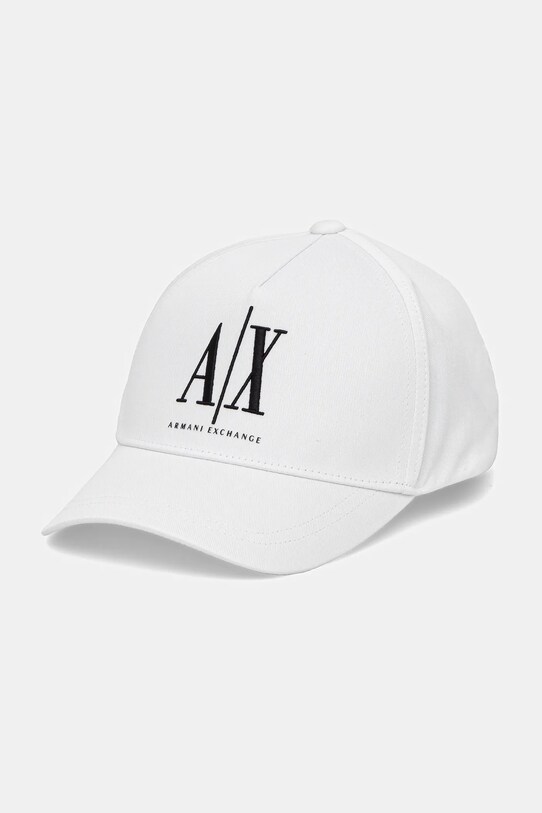 Βαμβακερό καπέλο του μπέιζμπολ Armani Exchange στάμπα λευκό XW001179.AF14711.NOS