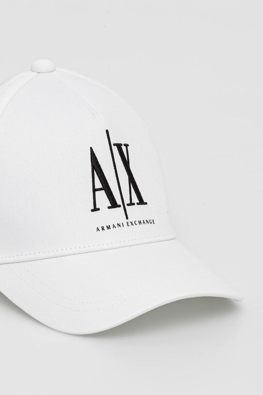 Αξεσουάρ Βαμβακερό καπέλο του μπέιζμπολ Armani Exchange XW001179.AF14711.NOS λευκό