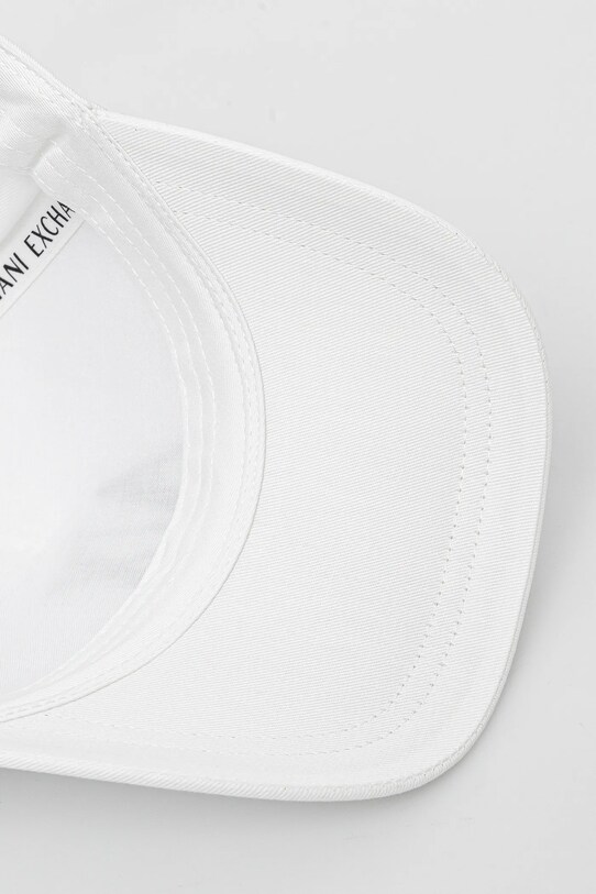 Βαμβακερό καπέλο του μπέιζμπολ Armani Exchange λευκό XW001179.AF14711.NOS
