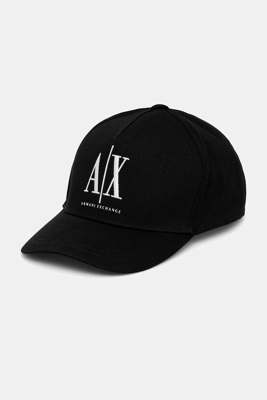 Βαμβακερό καπέλο του μπέιζμπολ Armani Exchange στάμπα μαύρο XW001179.AF14711.NOS