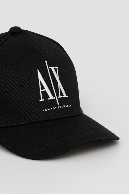 Βαμβακερό καπέλο του μπέιζμπολ Armani Exchange μαύρο XW001179.AF14711.NOS
