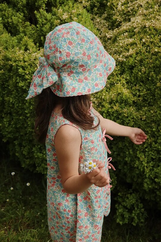 Παιδικό καπέλο Konges Sløjd ELIN BOW SUN HAT GOTS KS102732 μπλε