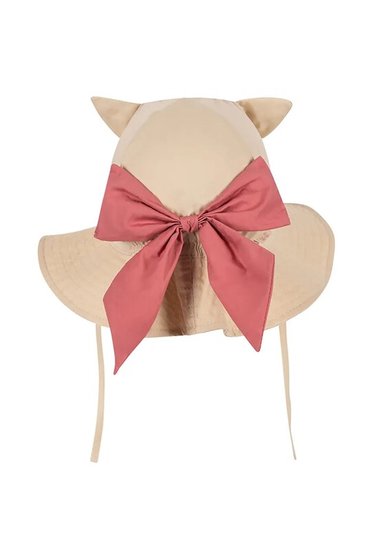 Παιδικό βαμβακερό καπέλο Konges Sløjd VERBENA BOW KITTY SUN HAT μπεζ KS102821