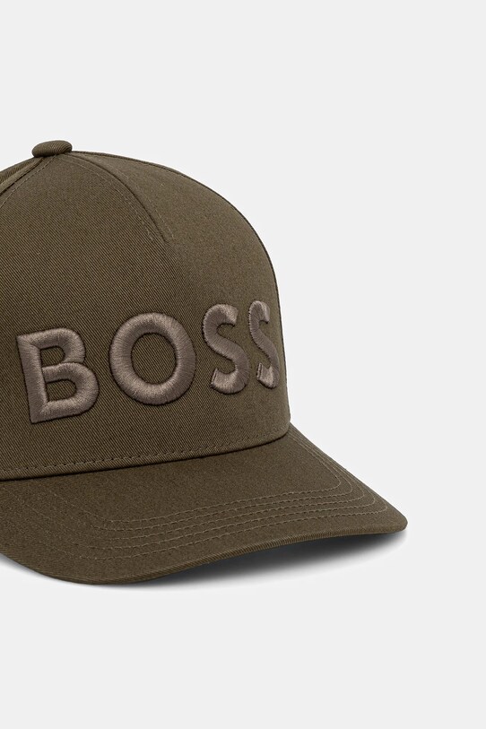 Βαμβακερό καπέλο του μπέιζμπολ BOSS 50536482 πράσινο SS25